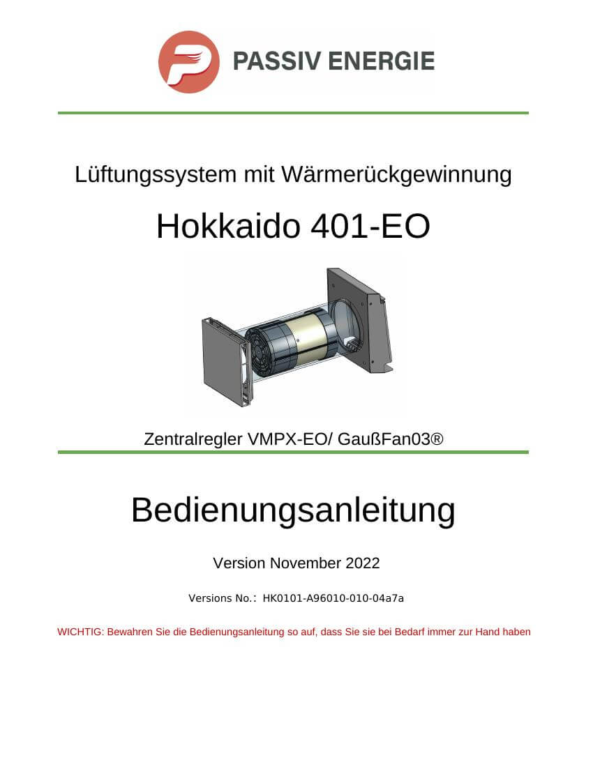 Cover
                            Bedienungsanleitung EO