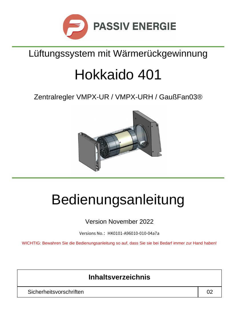 Cover
                            Bedienungsanleitung UR